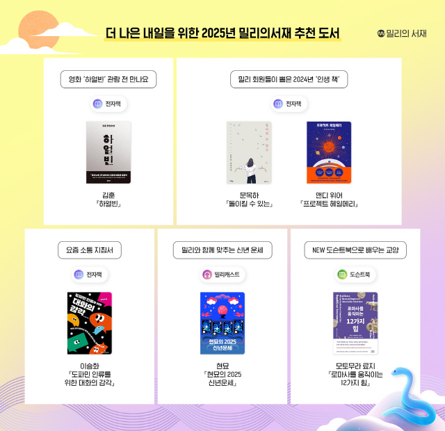 밀리의서재 추천 도서. 밀리의서재 제공